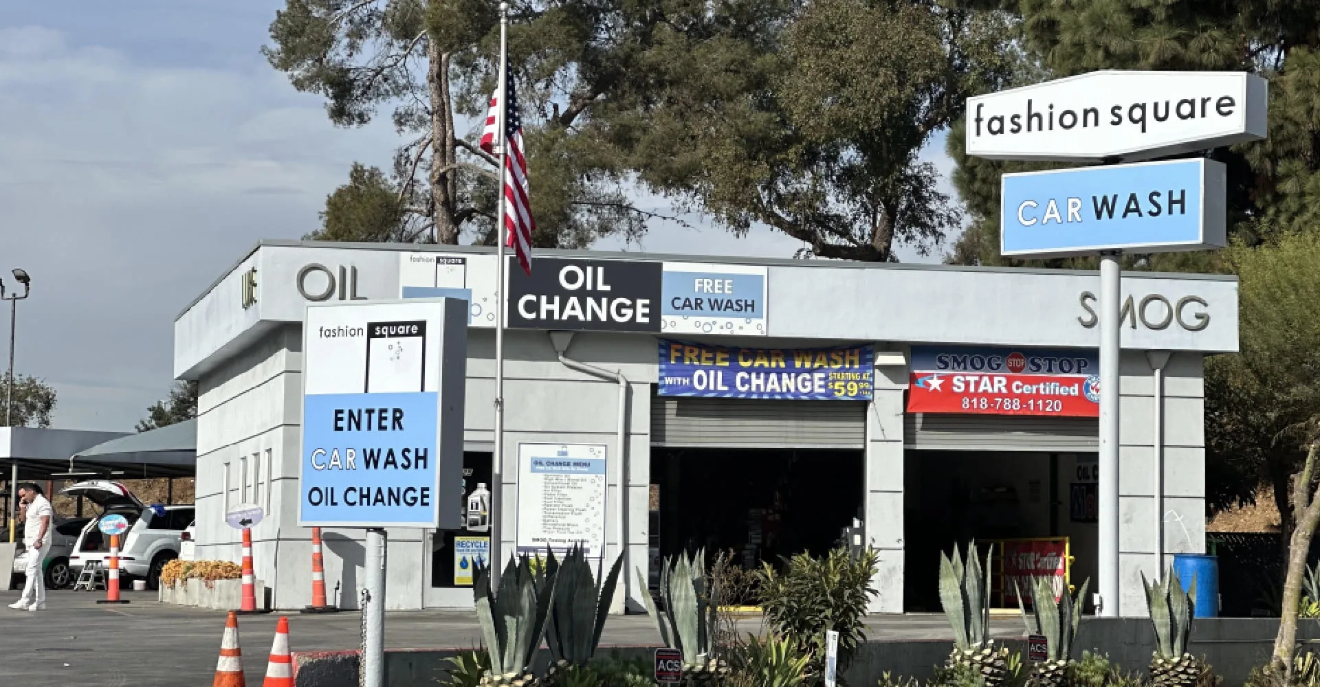 Certified oil change center at Fashion Square Car Wash