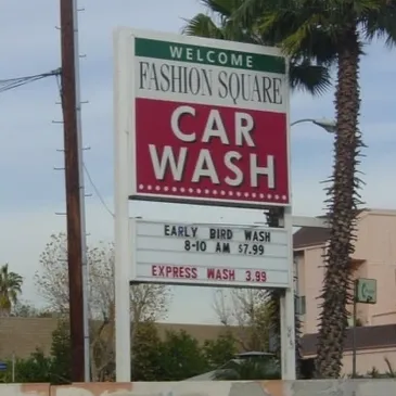 Fashion Square Car Wash Sign